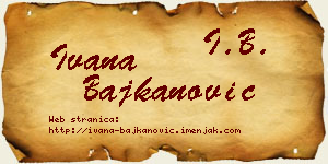 Ivana Bajkanović vizit kartica